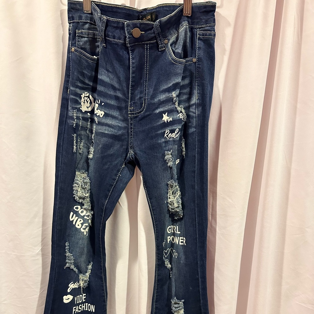 Flare leg jeans with top